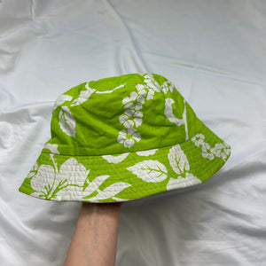 Green hibiscus Hawaii floral bucket hat