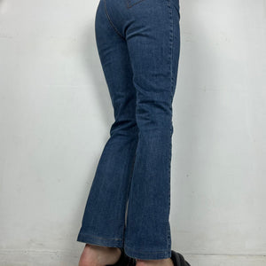 Blue low waist denim bootcut pants (S)