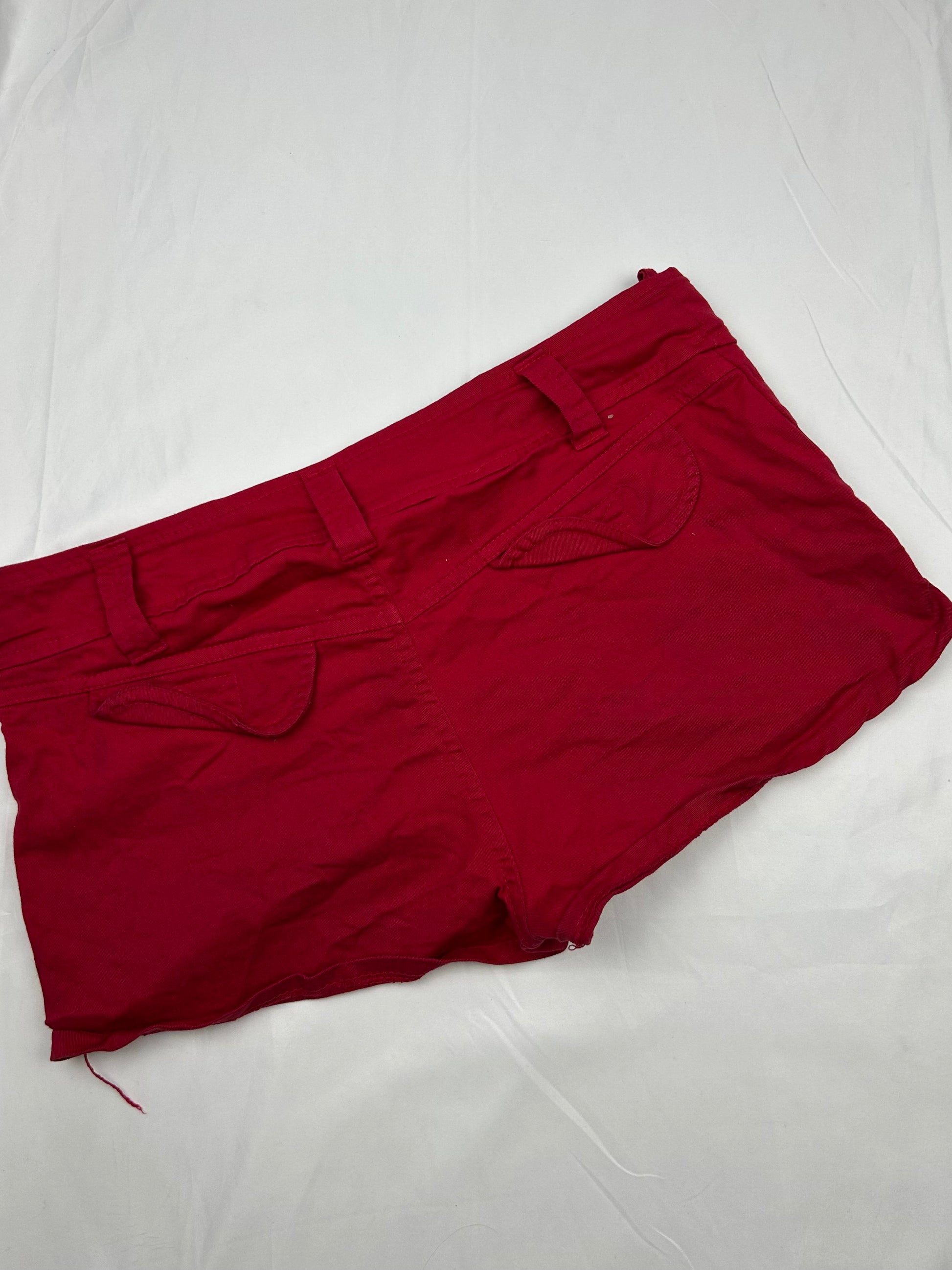 Red cotton low rise mini short (M/L)