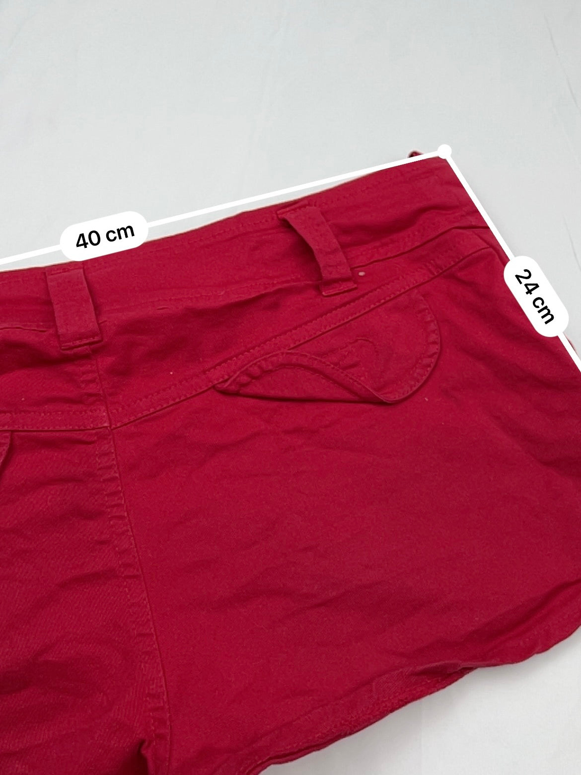Red cotton low rise mini short (M/L)