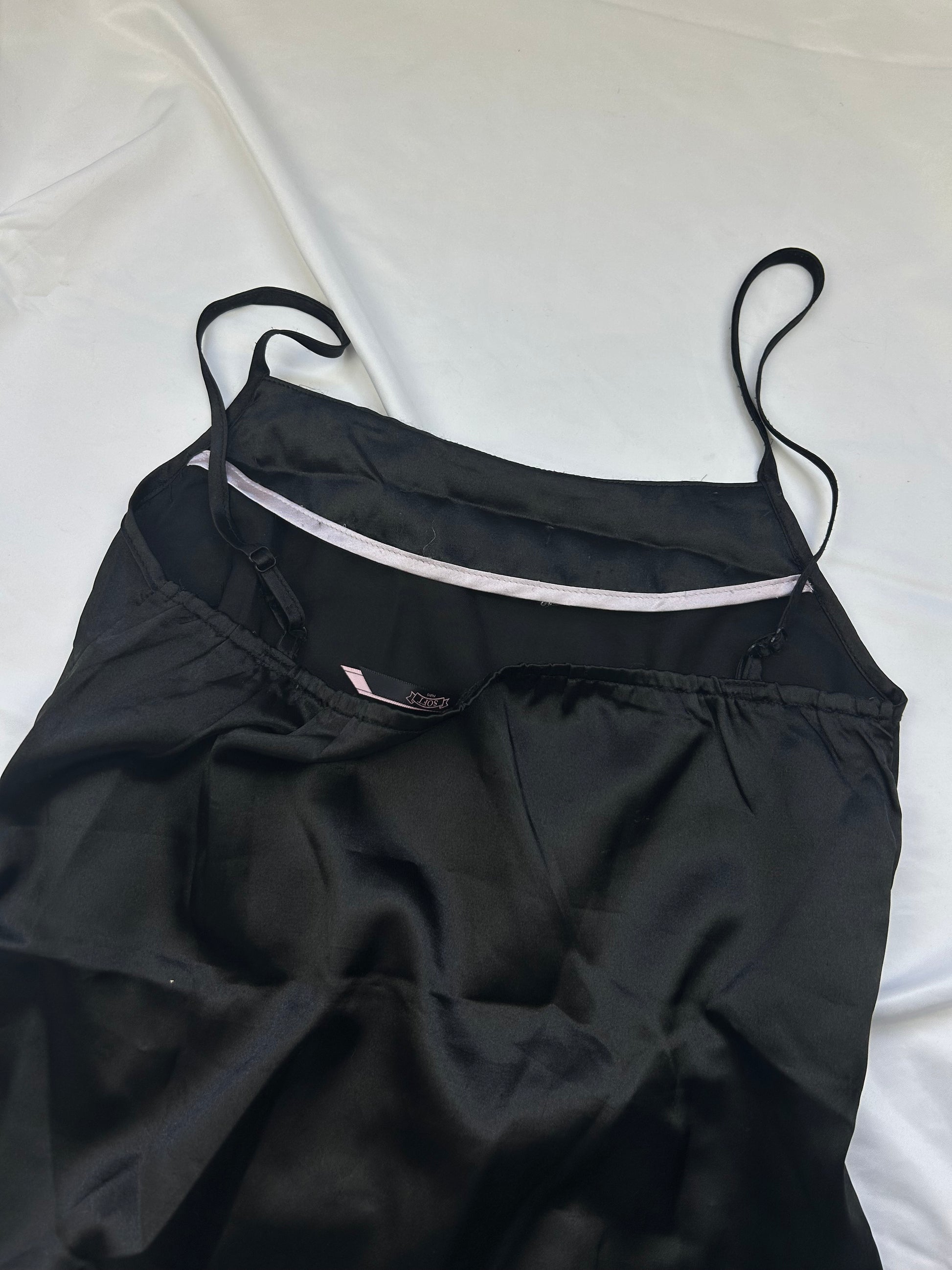 Black silky super soft cami top (M)