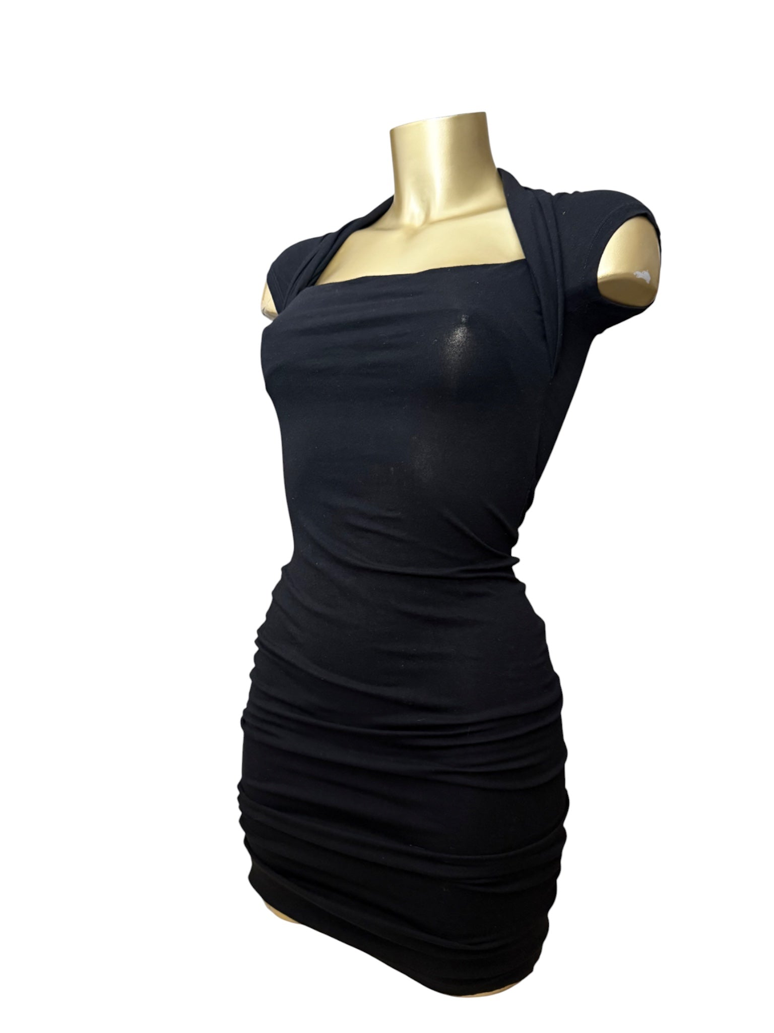Black tight fit office mini dress (XS)