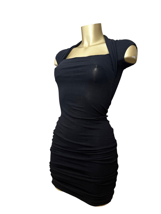 Black tight fit office siren mini dress (XS)