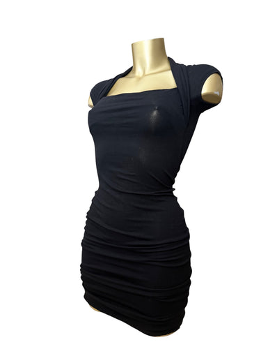 Black tight fit office siren mini dress (XS)