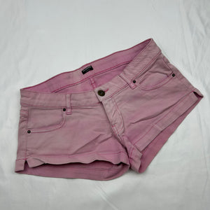 Baby pink denim low rise mini short (S)