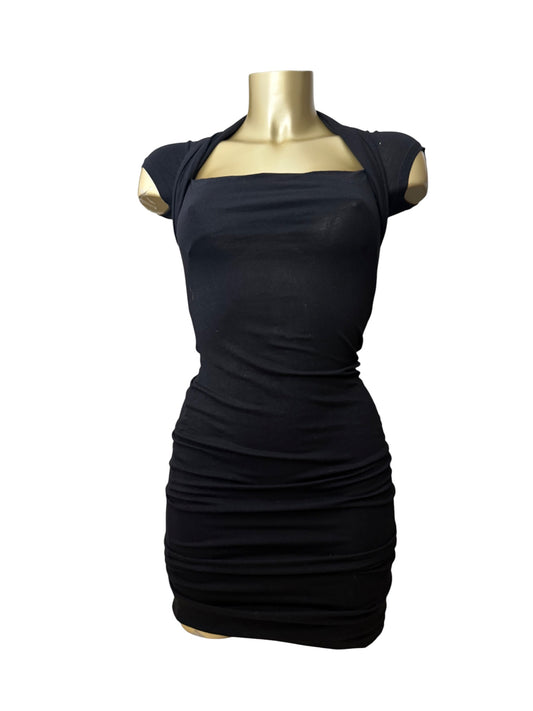 Black tight fit office siren mini dress (XS)
