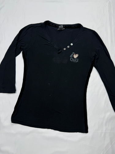 Black logo long sleeves top (S/M)