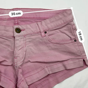 Baby pink denim low rise mini short (S)