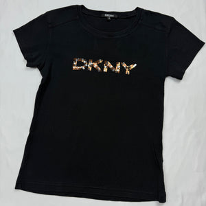 Black sequins logo baby tee (S)