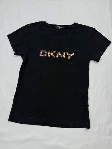 Black sequins logo baby tee (S)