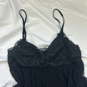 Black mesh asymmetric top (S)