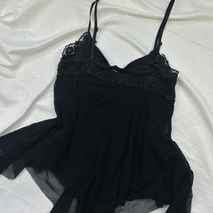 Black mesh asymmetric top (S)