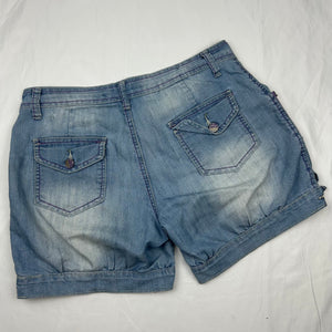 Blue denim low rise mini short (L)