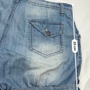 Blue denim low rise mini short (L)