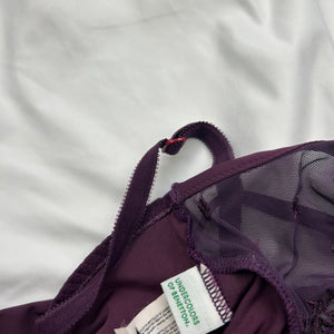 Purple lycra & mesh babydoll cami top (M/L)
