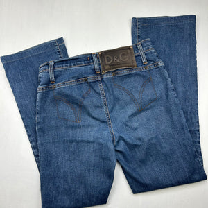 Blue low waist denim bootcut pants (S)