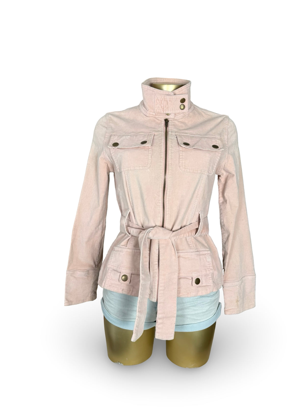Veste ajustée 100 % coton kaki (L)
