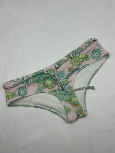 Baby pink floral low waist shorty bikini bottom (XL)