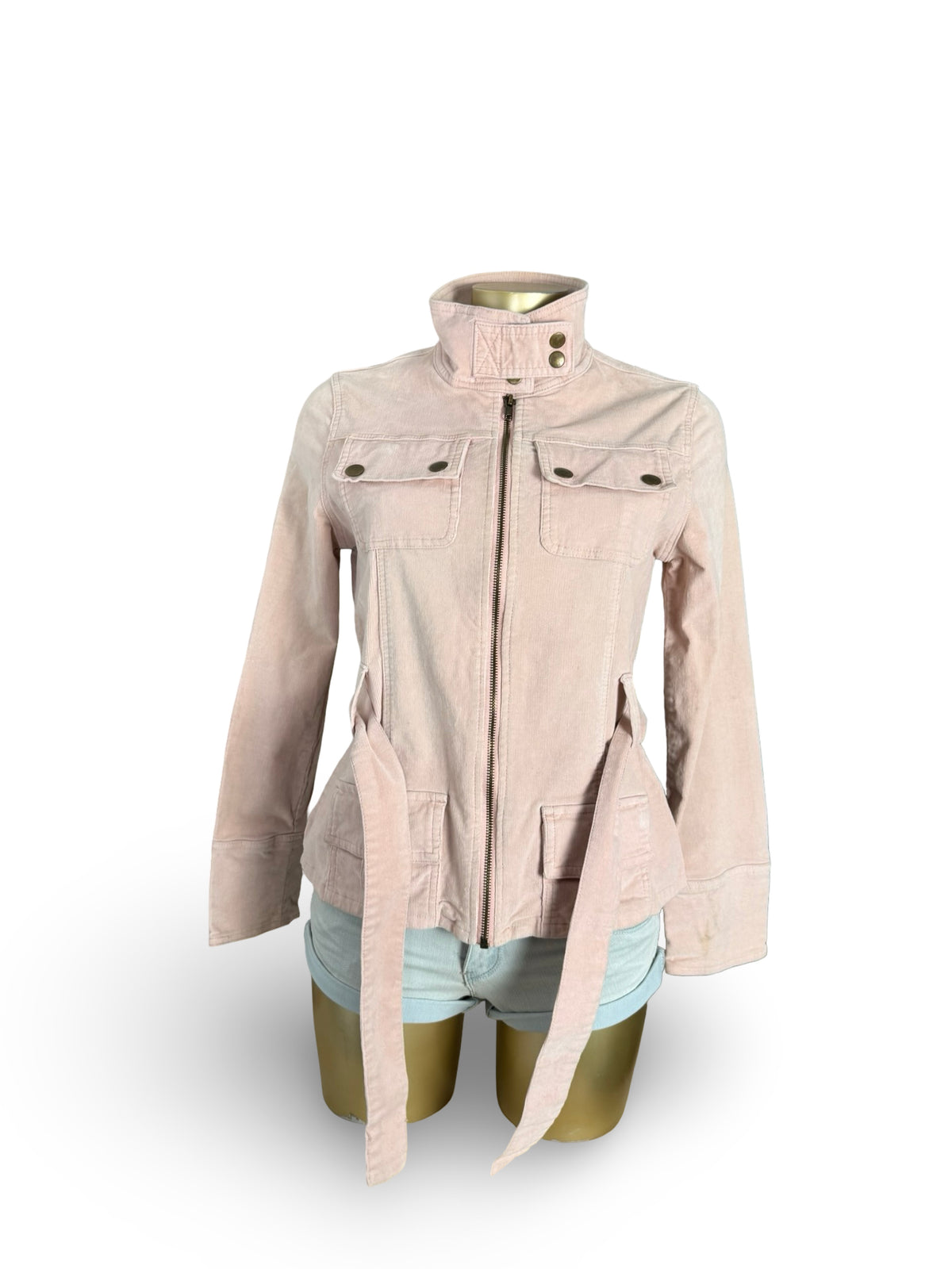 Veste ajustée 100 % coton kaki (L)