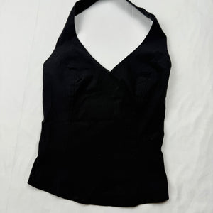 Black stretchy backless halter top (XS)