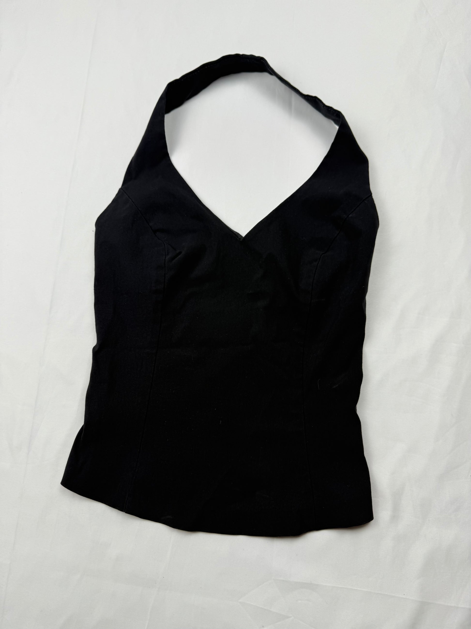 Black stretchy backless halter top (XS)