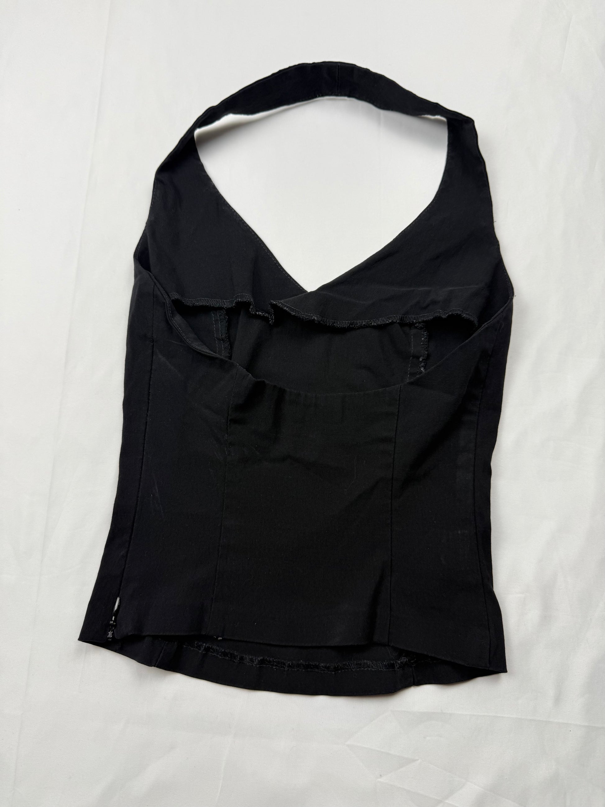 Black stretchy backless halter top (XS)