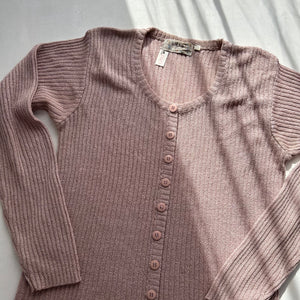 Baby pink ribbed cardigan jumper (S/M)