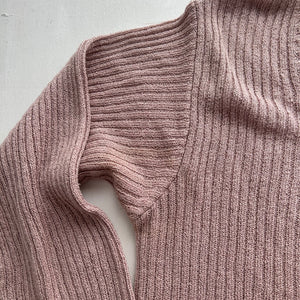 Baby pink ribbed cardigan jumper (S/M)