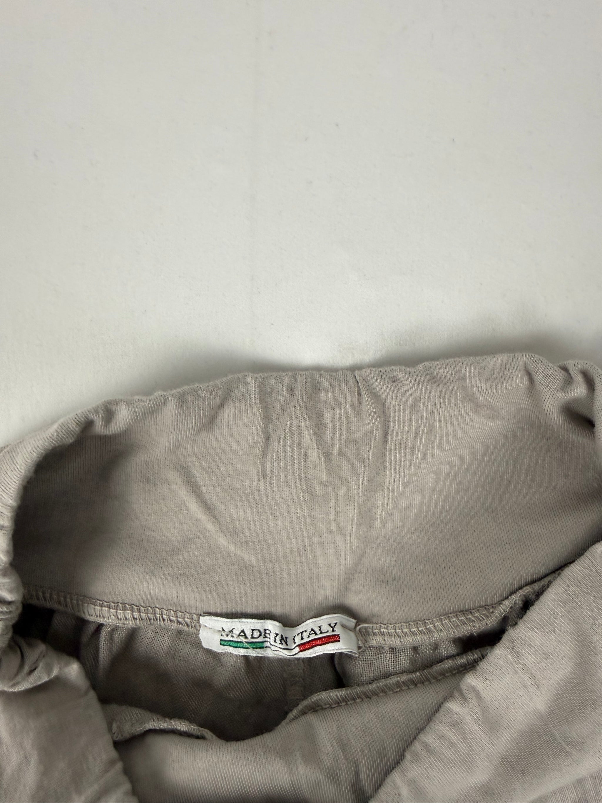 Khaki 100% linen low rise baggy short (S/M)