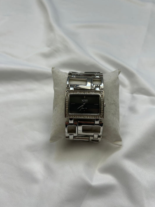 Vintage silver inox bracelet jewelry watch