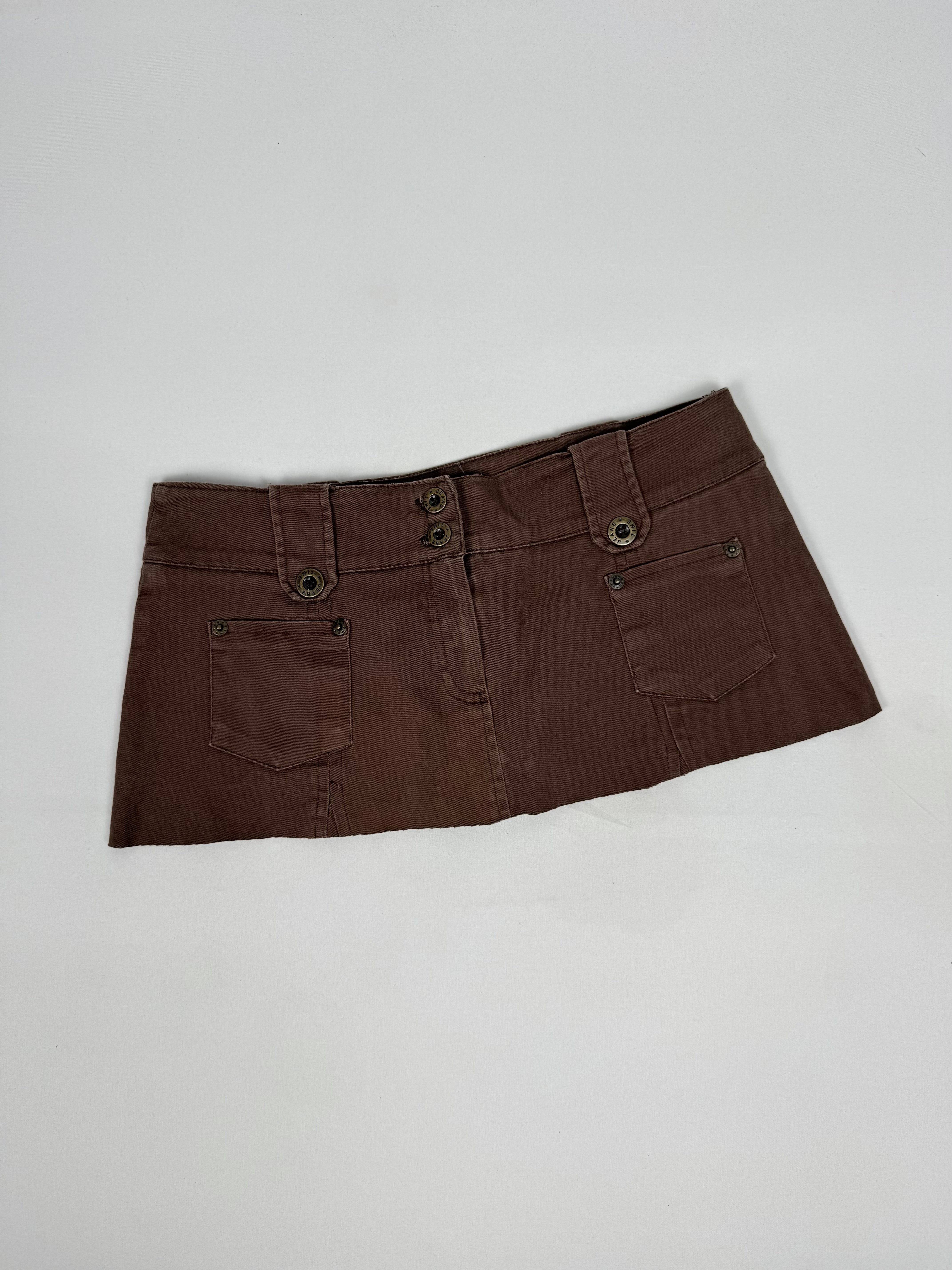 Jupe-short courte taille basse graphique orange (XS)
