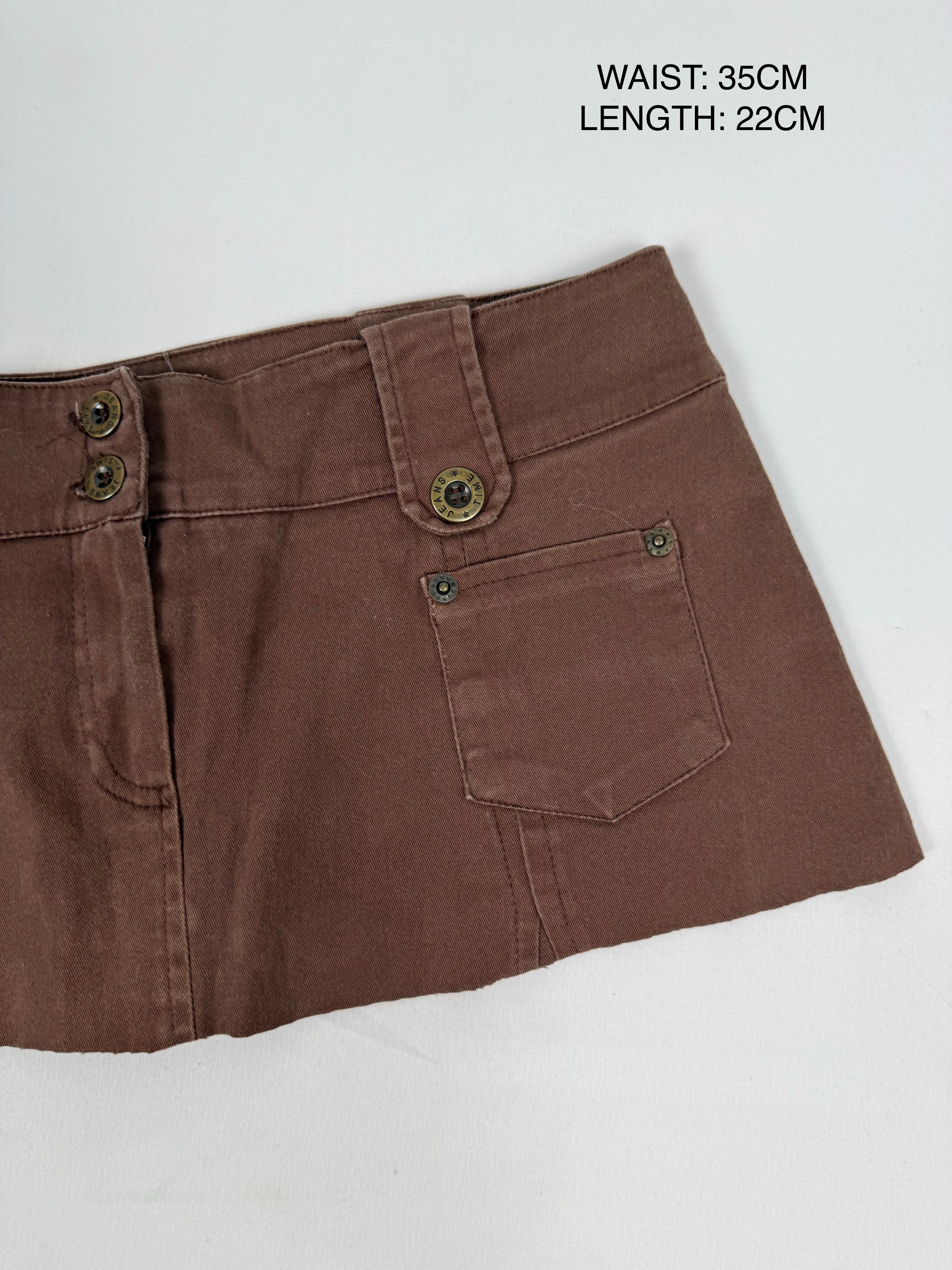 Jupe-short courte taille basse graphique orange (XS)