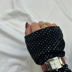 Vintage silver inox leather bracelet jewelry watch