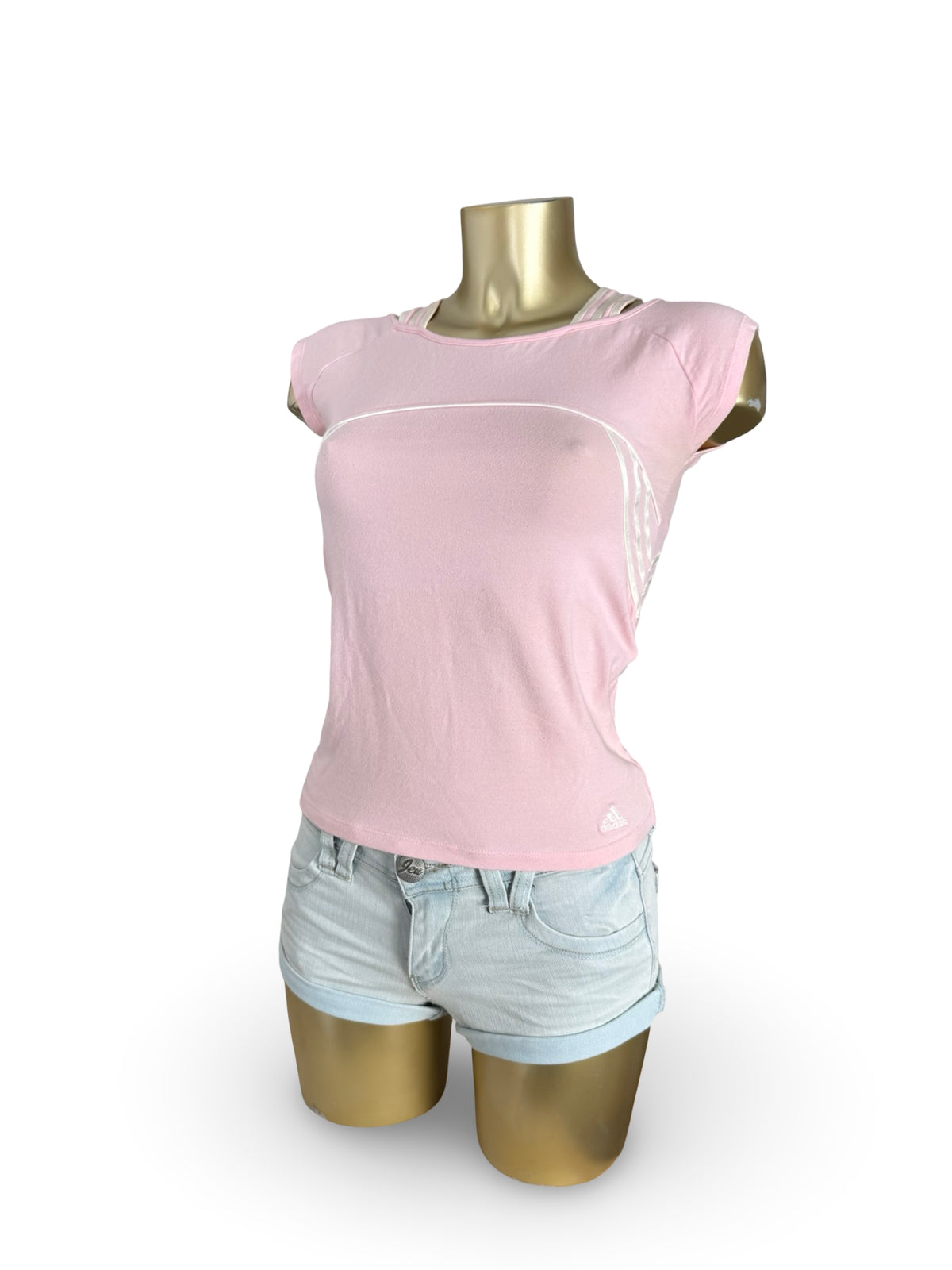 Pink cotton activewear tee (S)