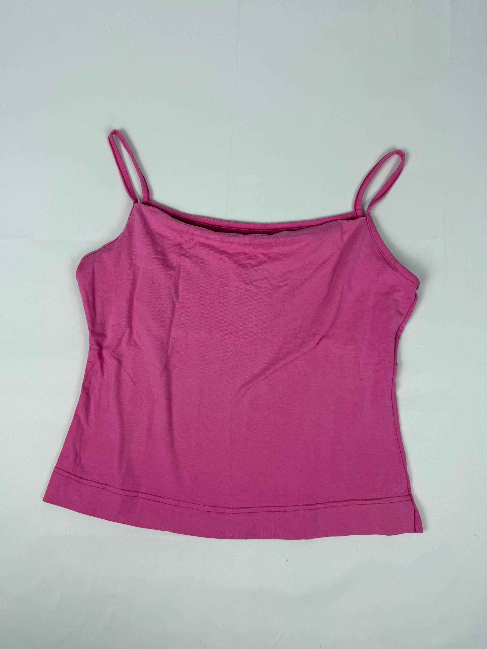 Pink plunge neck tight fit top (M/L)