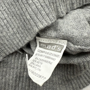 Grey real silk & cashmere tight fit hooded jumper (S/M)