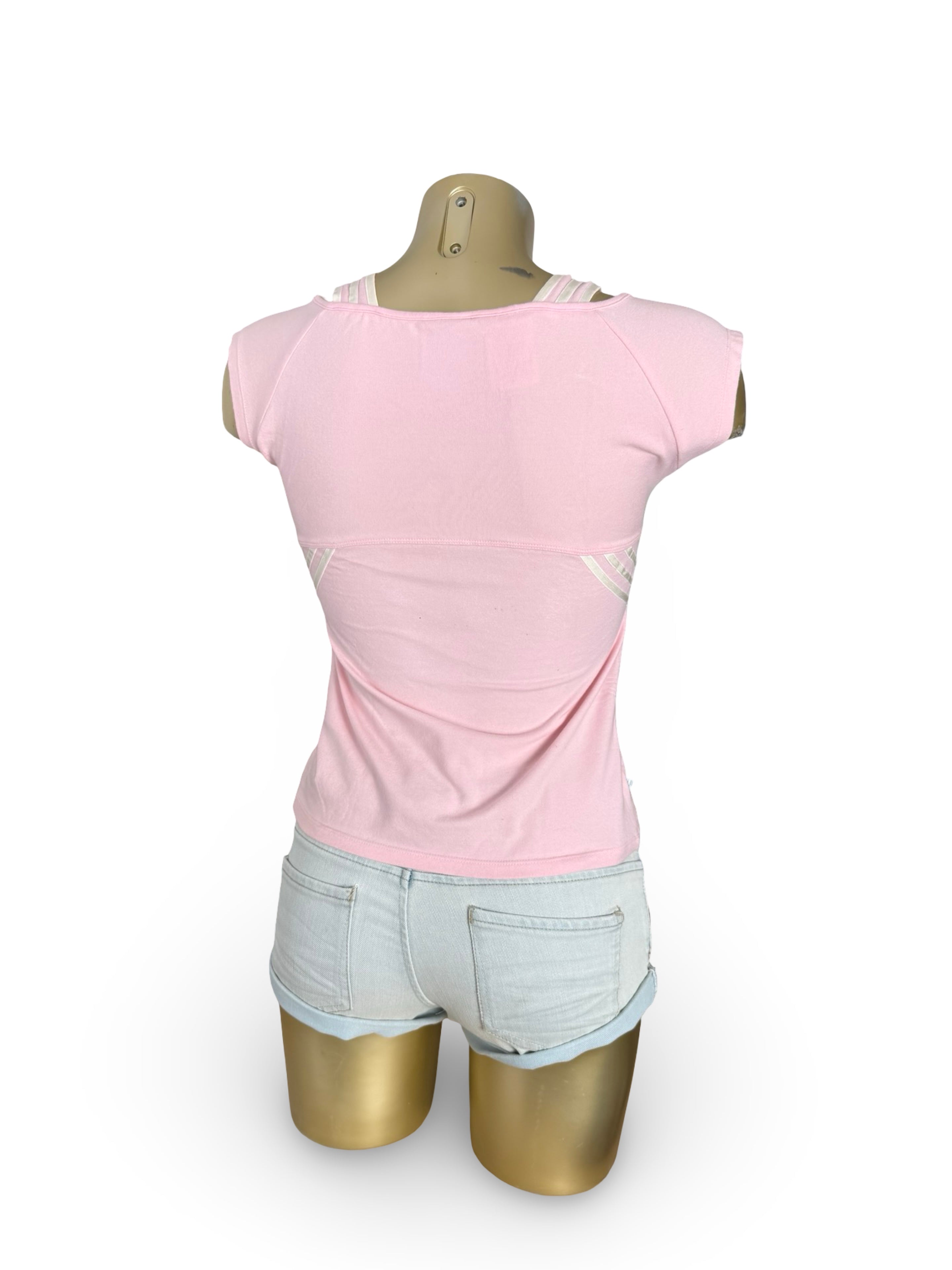 Pink cotton activewear tee (S)