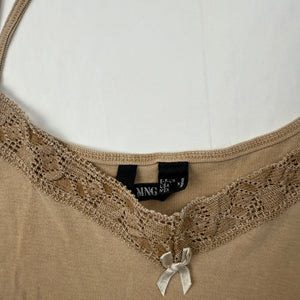 Beige lace ribbed cami top (XS)