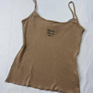 Beige lace ribbed cami top (XS)