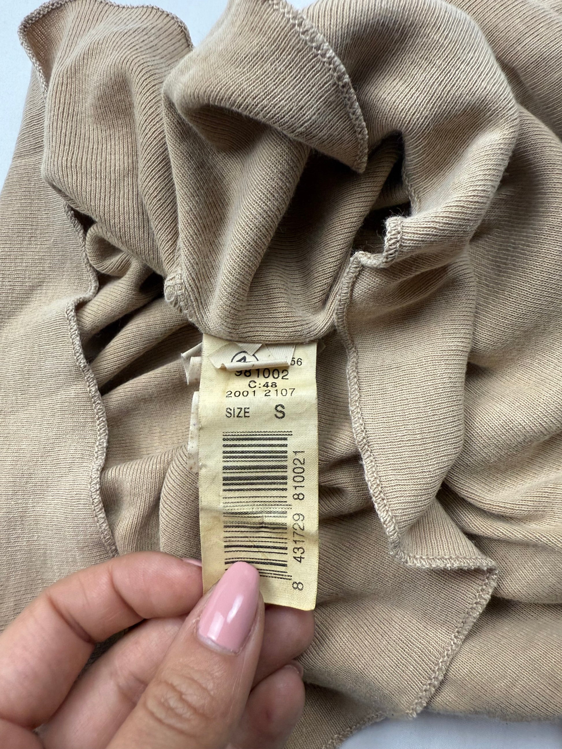 Beige lace ribbed cami top (XS)
