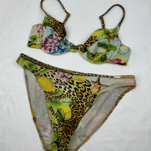 Graphic multicolor low waist bikini set (XL)