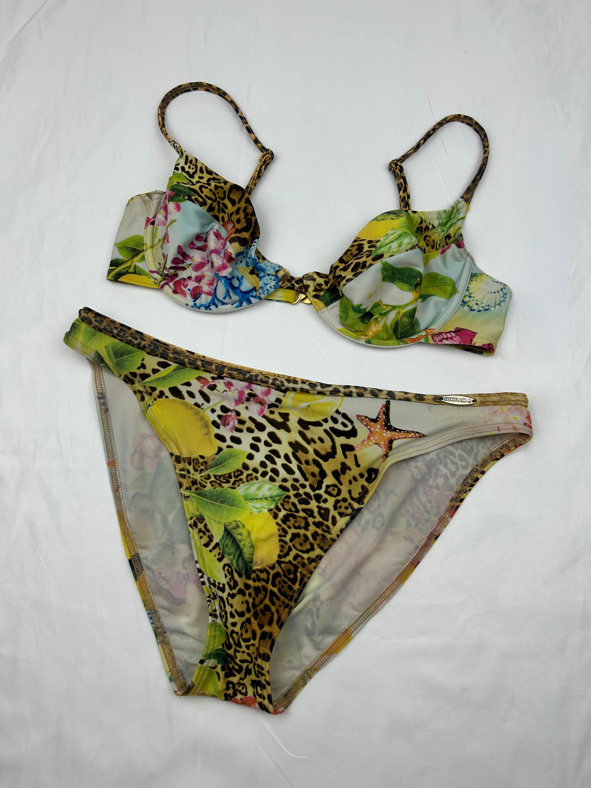 Graphic multicolor low waist bikini set (XL)