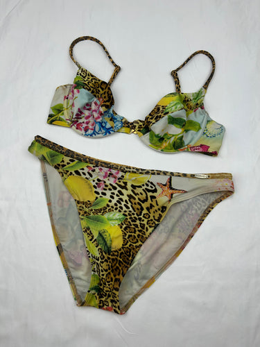 Graphic multicolor low waist bikini set (XL)