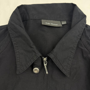 Black tight fit bi fabric biker jacket (L)