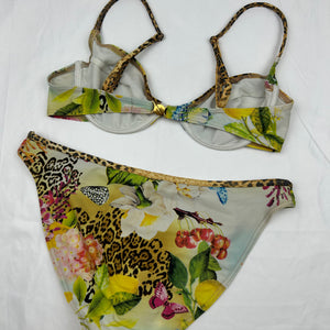 Graphic multicolor low waist bikini set (XL)