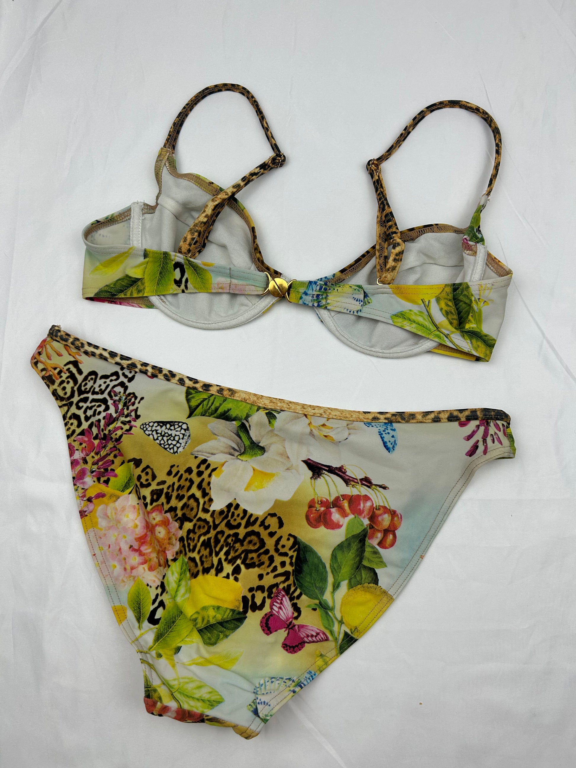 Graphic multicolor low waist bikini set (XL)