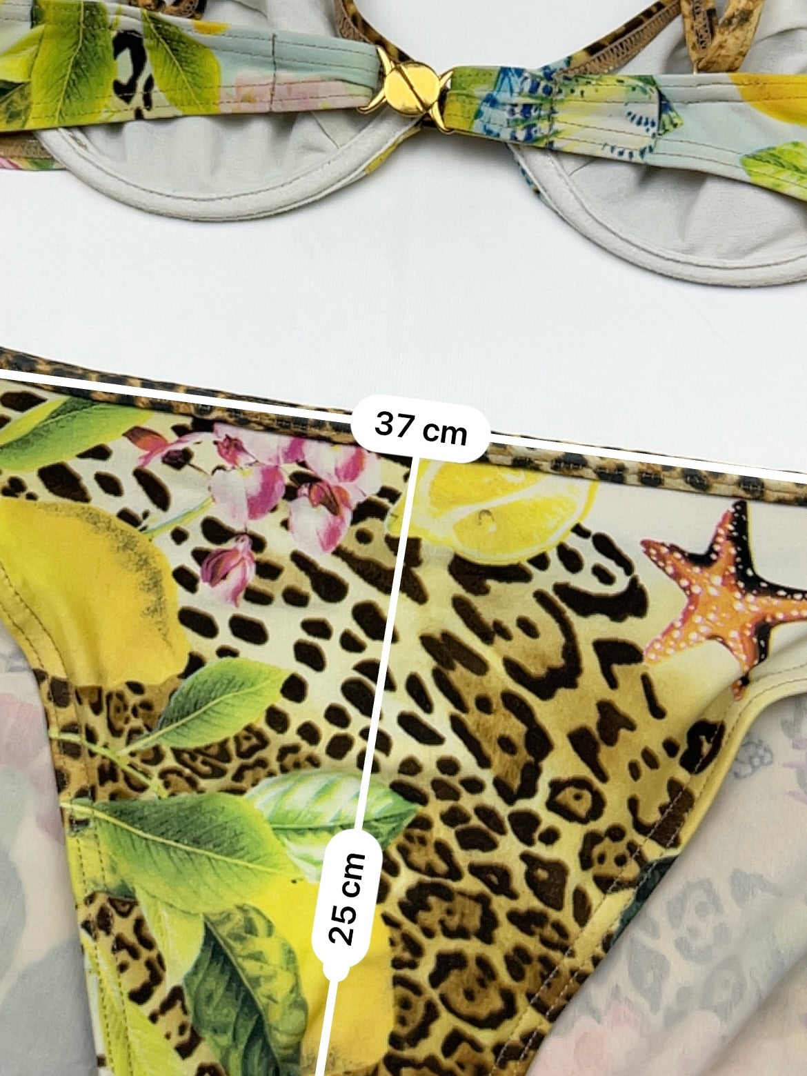 Graphic multicolor low waist bikini set (XL)