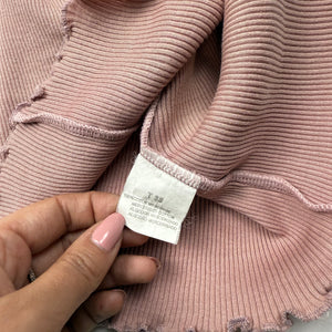 Pink lace ribbed top (S/M)