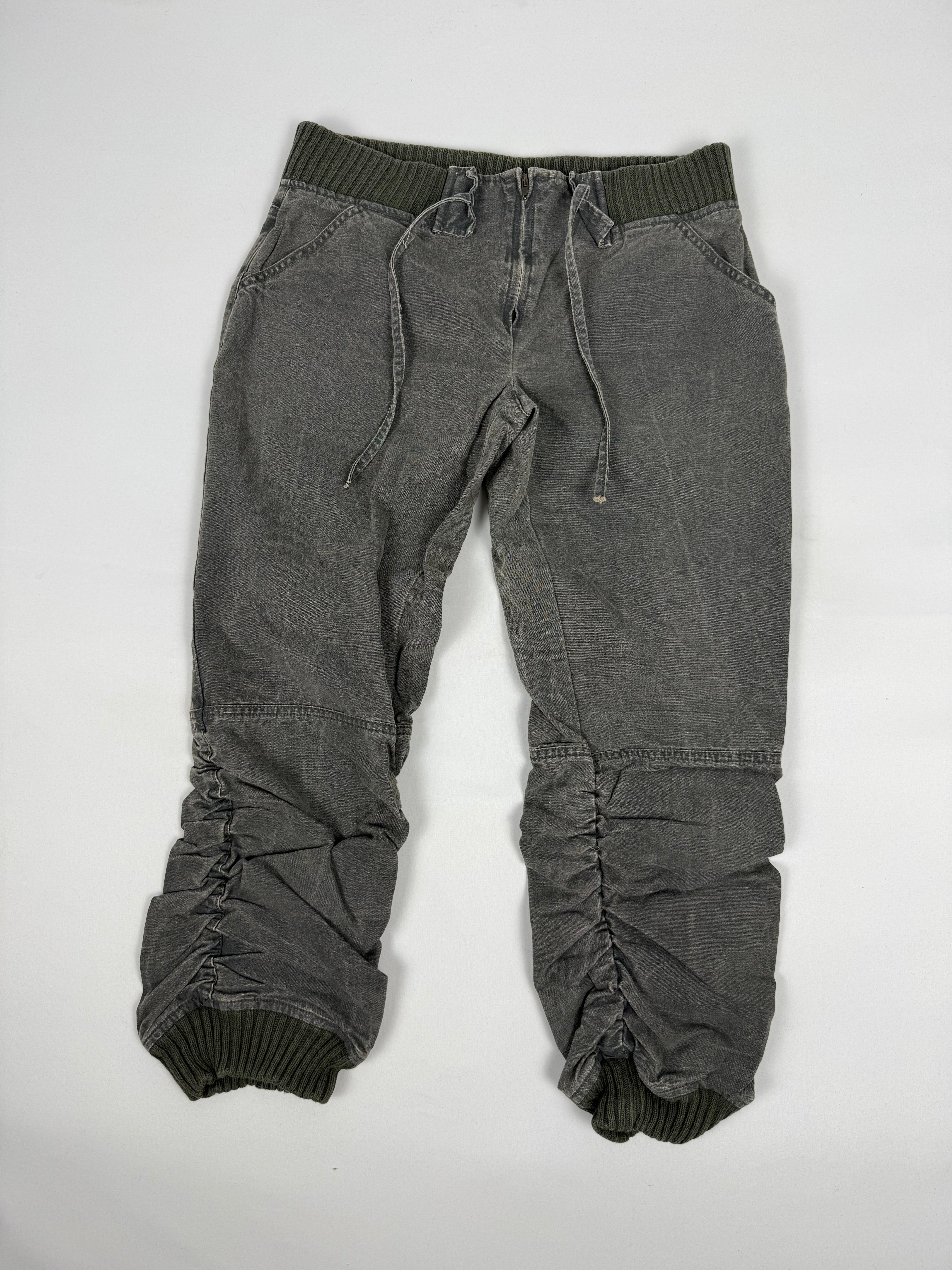 Khaki denim low rise capri pants (M)