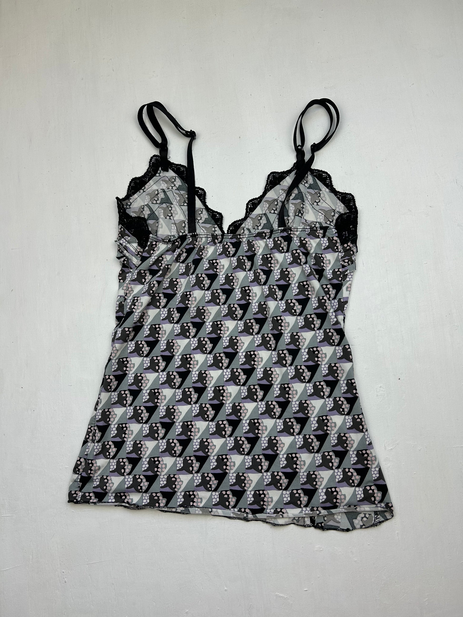 Grey lace  babydoll cami top (S)